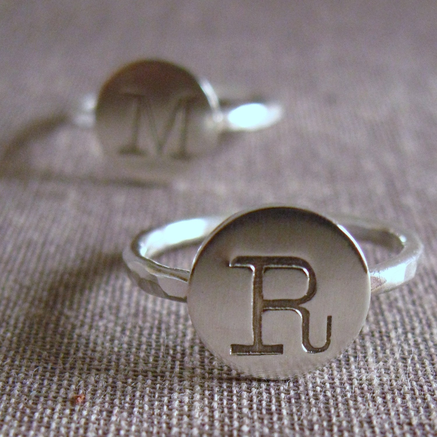 Sterling initial ring
