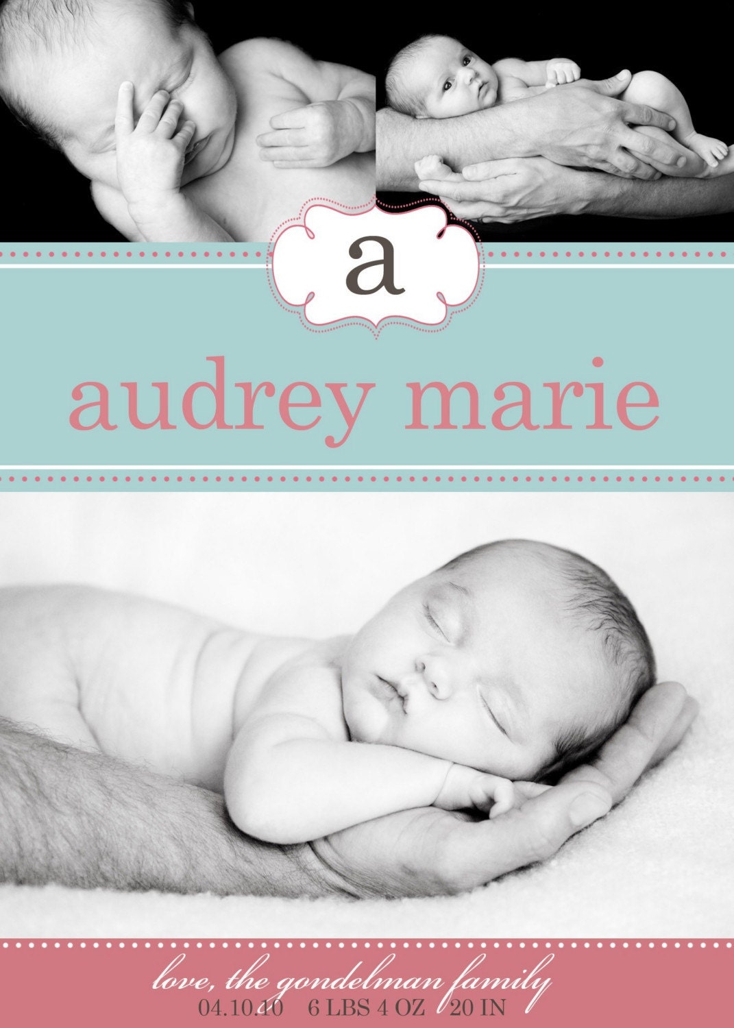 custom photo birth announcement - dainty.