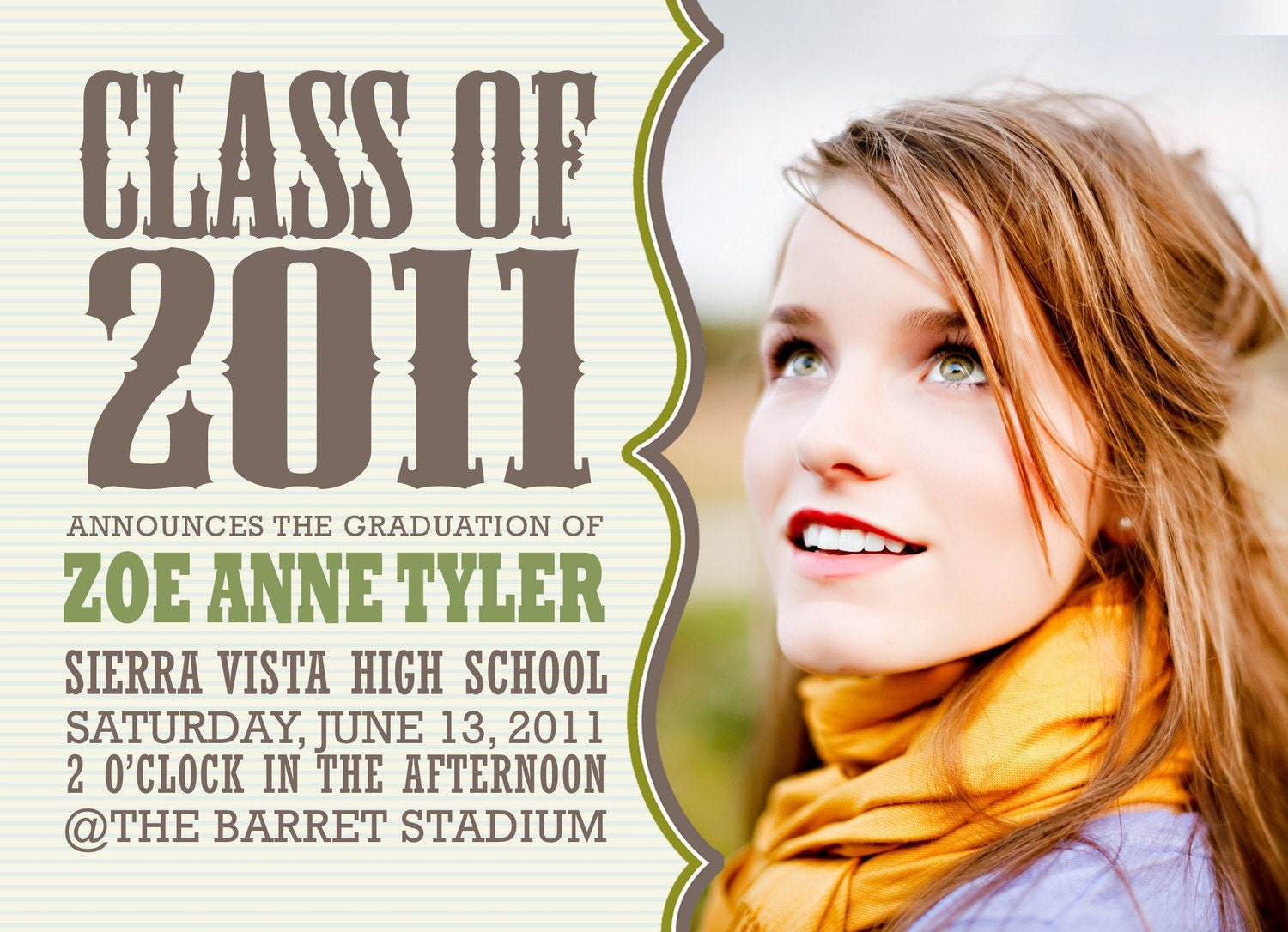 graduation announcement or invitation - bold.