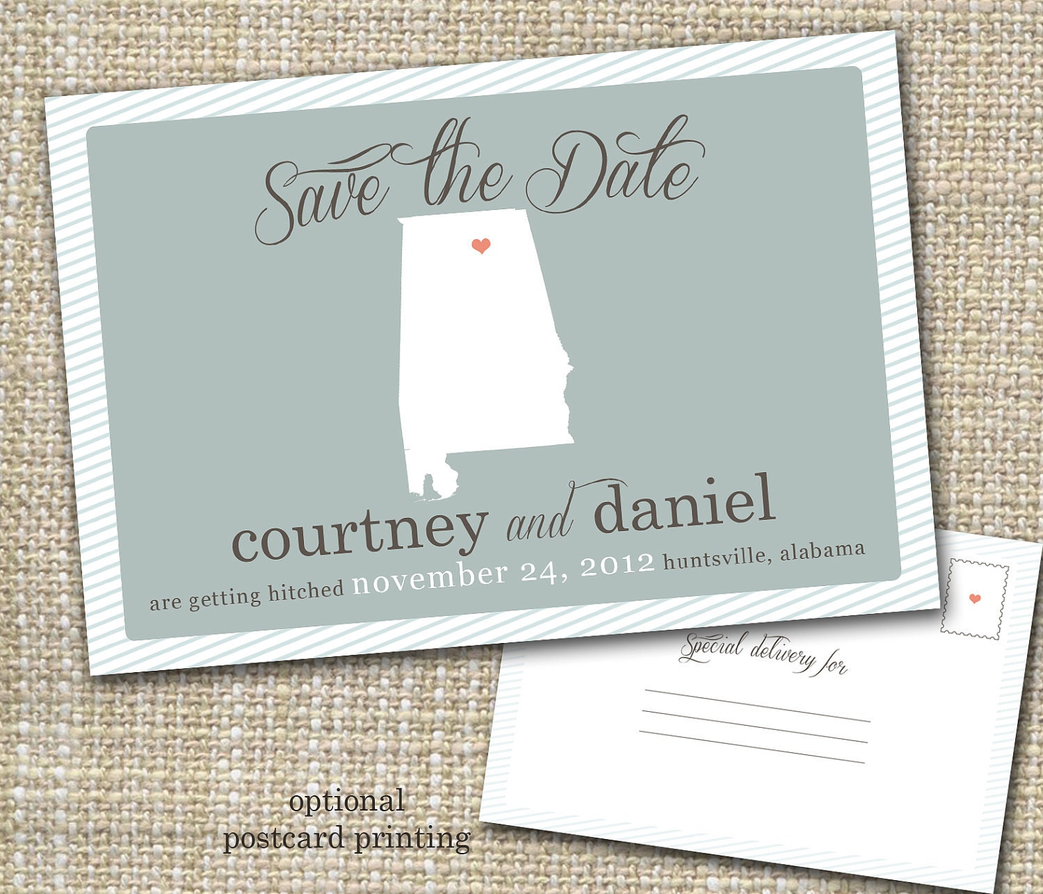 save the date postcard option - save our spot.