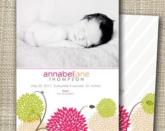 custom photo birth announcement - sweet cheeks.
