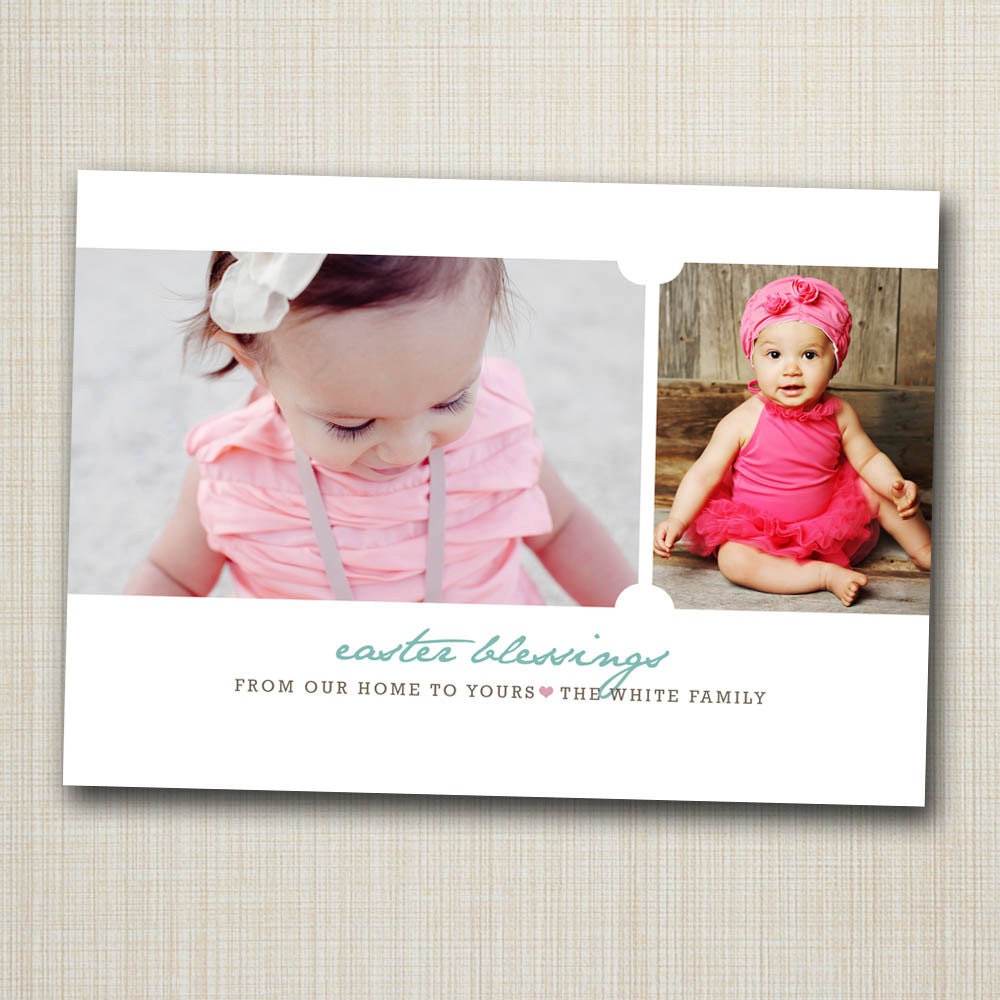 easter photo card printable - easter blessings.