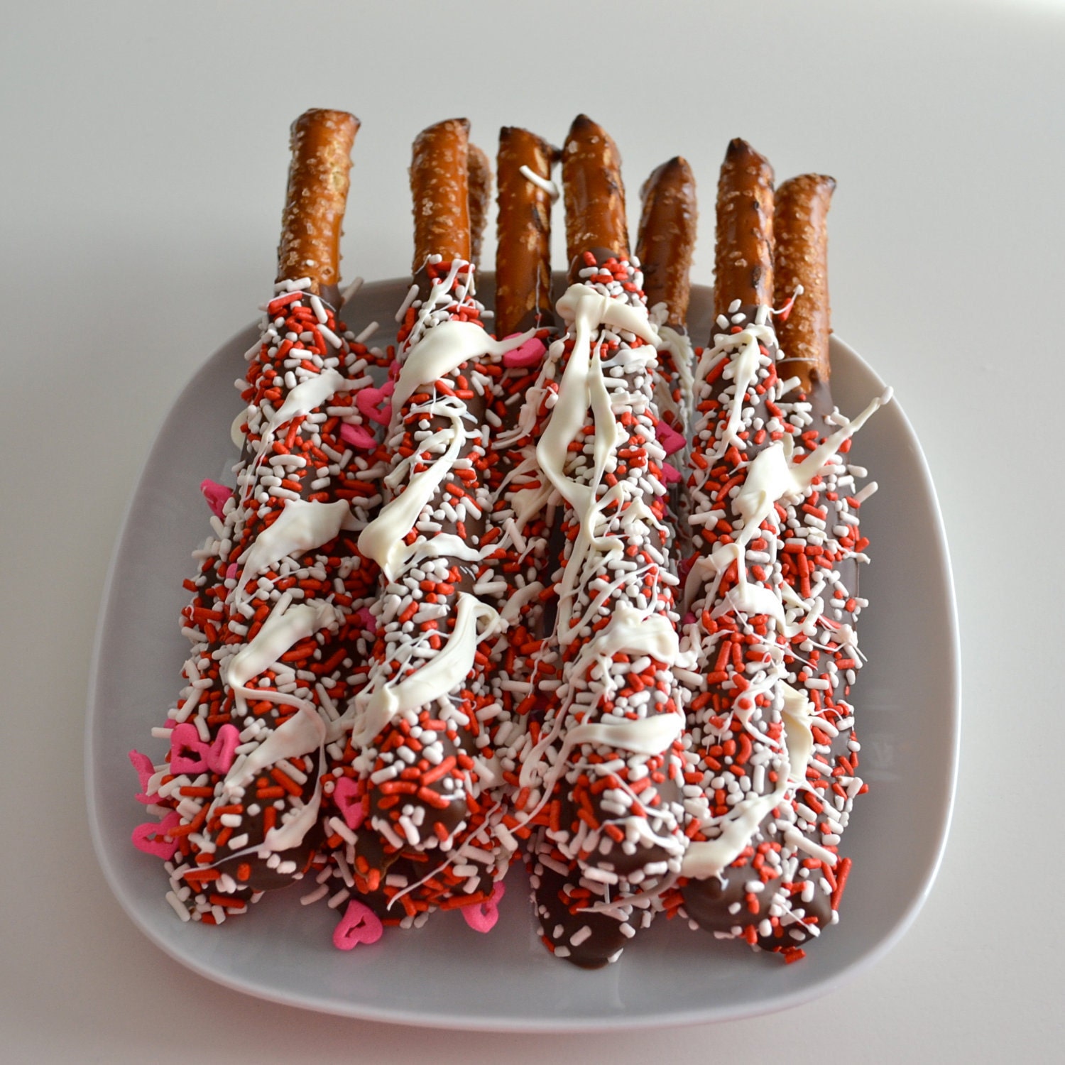 Chocolate Covered Pretzel Rods w/ Sprinkles 1 Dozen Il_570xn