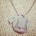 Sterling Silver Baseball Softball Necklace Personalized Hand Stamped Too