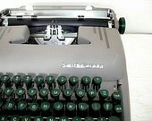 manual smith corona silent typewriter - industrial mid century vintage decor - mad men style