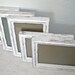 creamy white distressed picture frames with silver and gold accents - set of 5 - instant photo gallery or wedding table decor - cottage chic
