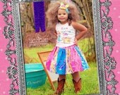 New Spring 2012 -- WEST INDIES - Patchy Skirt - Available in sizes 6m 12m 18m 2T 3T 4T 5 6 7 8