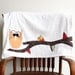 Celery Green Dot Minky and White Chenille Owl on a Branch Blanket