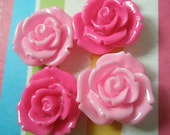 Big Rose cabochon Set  25mm 2 colors 4pcs