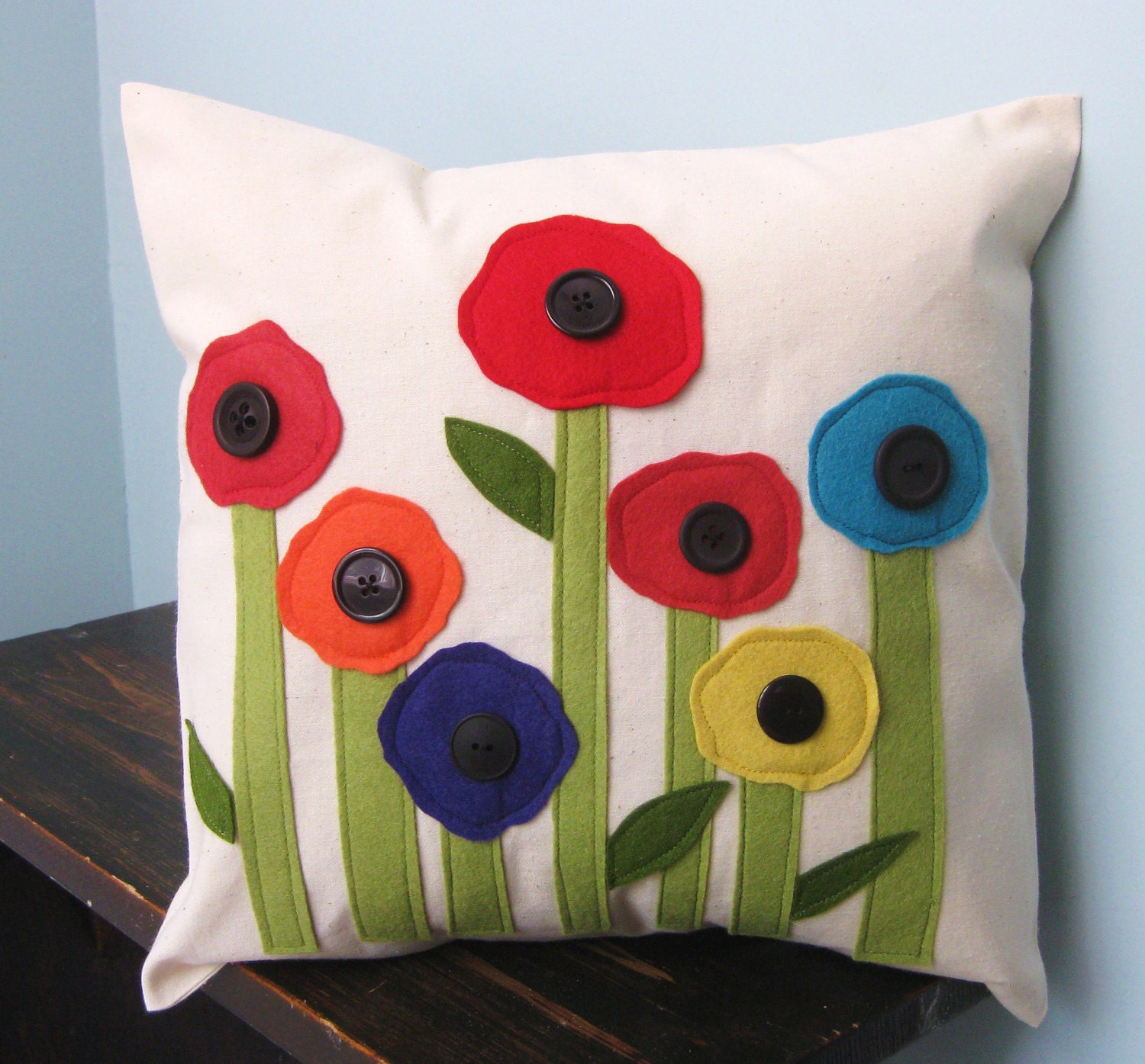 Spring Poppies Pillow Cover