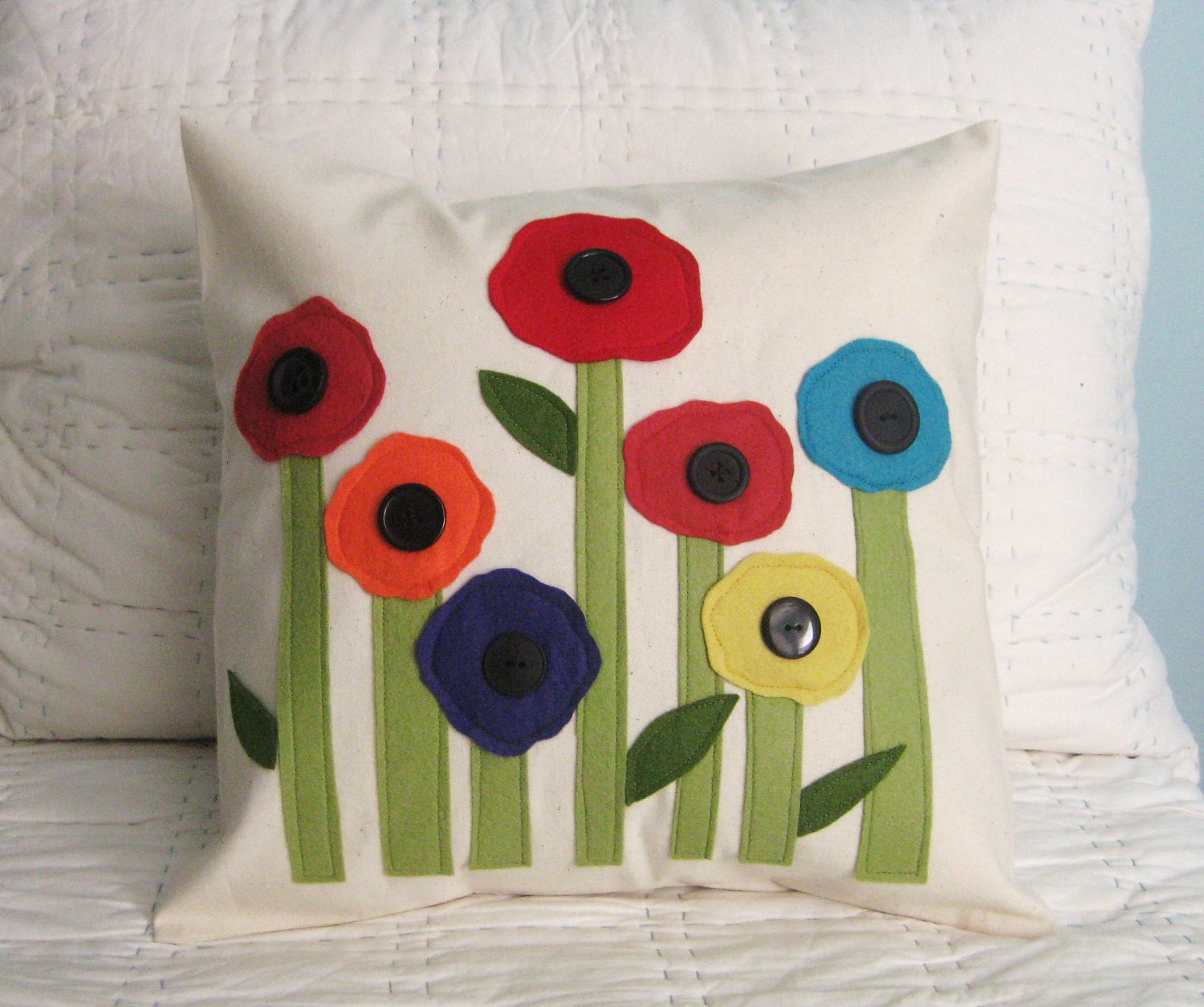 Spring Poppies Pillow Cover