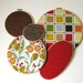 Brown Red and Neutral Print Embroidery Hoop Wall Art Set of 5
