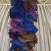 Plum, Brown and Eggplant Hand Knit Lacy Ruffled Scarf - Spring and Summer Fashion Accessory - Ready to Ship