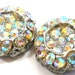 50s Rhinestone buttons, matching pair in aurora borealis.