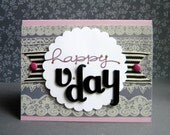 Leather and Lace Lavender Happy Valentine's Day Card