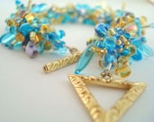 Aqua and Gold Beaded Bracelet