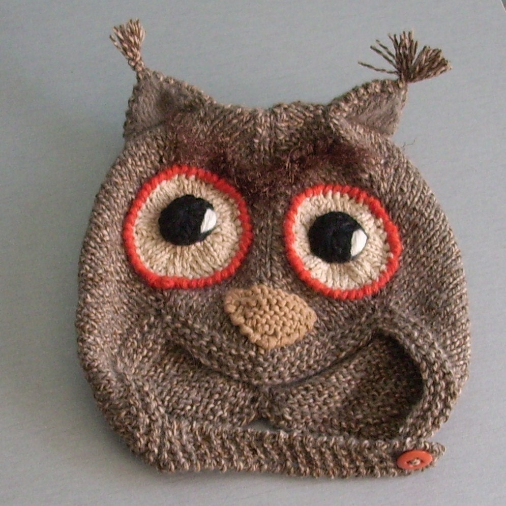Cashmere Owl hat for children and dolls
