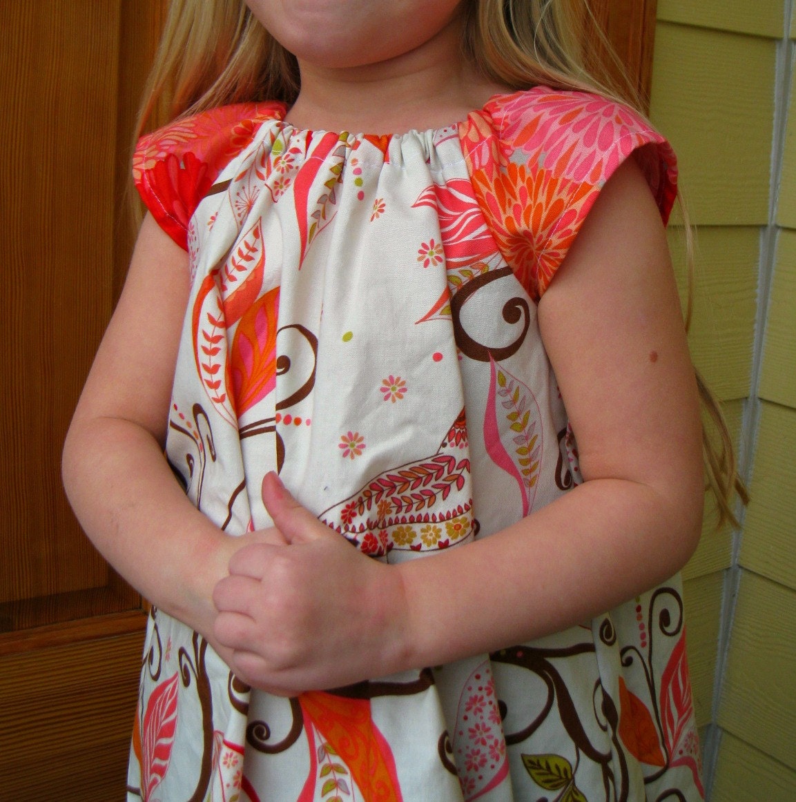 Peasant Dress - Baby Toddler Child - Mandarin Wren- custom size