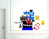 Ahoy Matey Pirate Ship Vinyl Decal Set