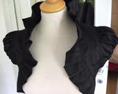 SPECIAL PRICE Sweet Dream dupioni silk bolero jacket wedding shrug wrap bridal shrug black bolero jacket  victorian bolero