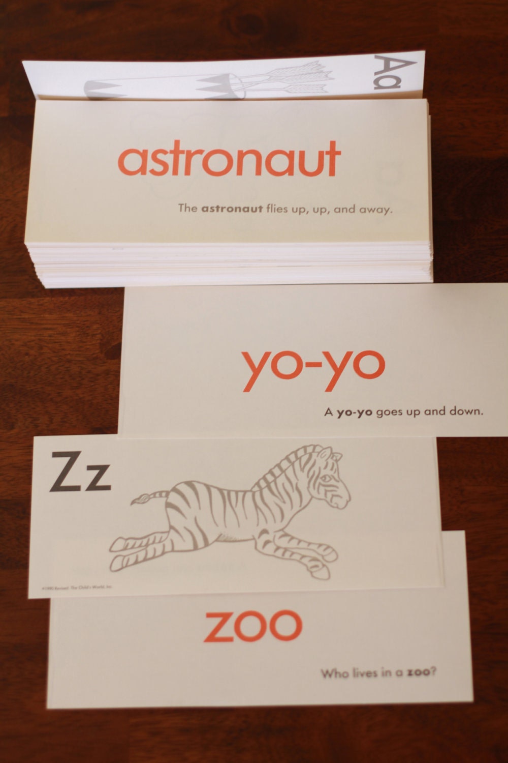 Vintage set of alphabet flash cards