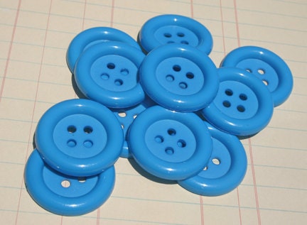 Big ButtonsTurquoise Round - 1 1/2" Wide - One Dozen - Sewing Embellishments