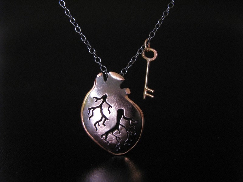 Golden Key & Heart Necklace
