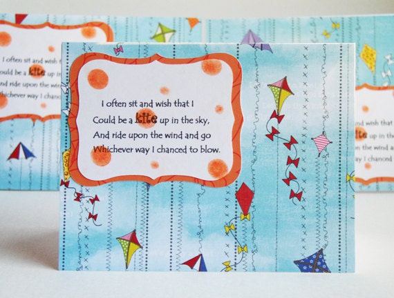 Blank Handmade Cards, Go fly a kite, set of 2