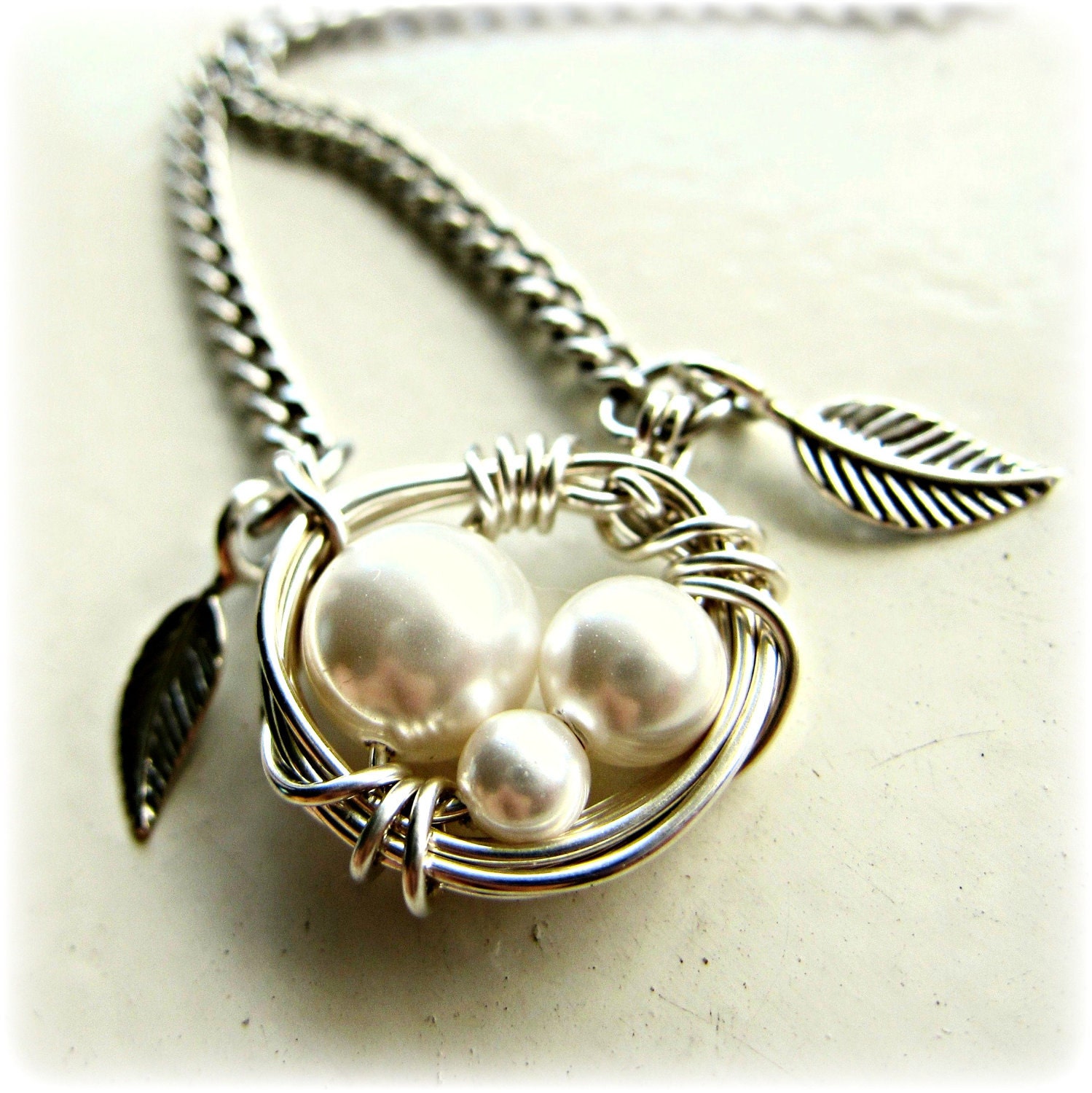 Mothers Necklace, Bird Nest Mommy Necklace, Anti-Tarnish Sterling Silver, Mommy of 1 2 3 or 4