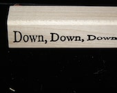 Alice in Wonderland - Down, Down, Down wood mounted Rubber Stamp