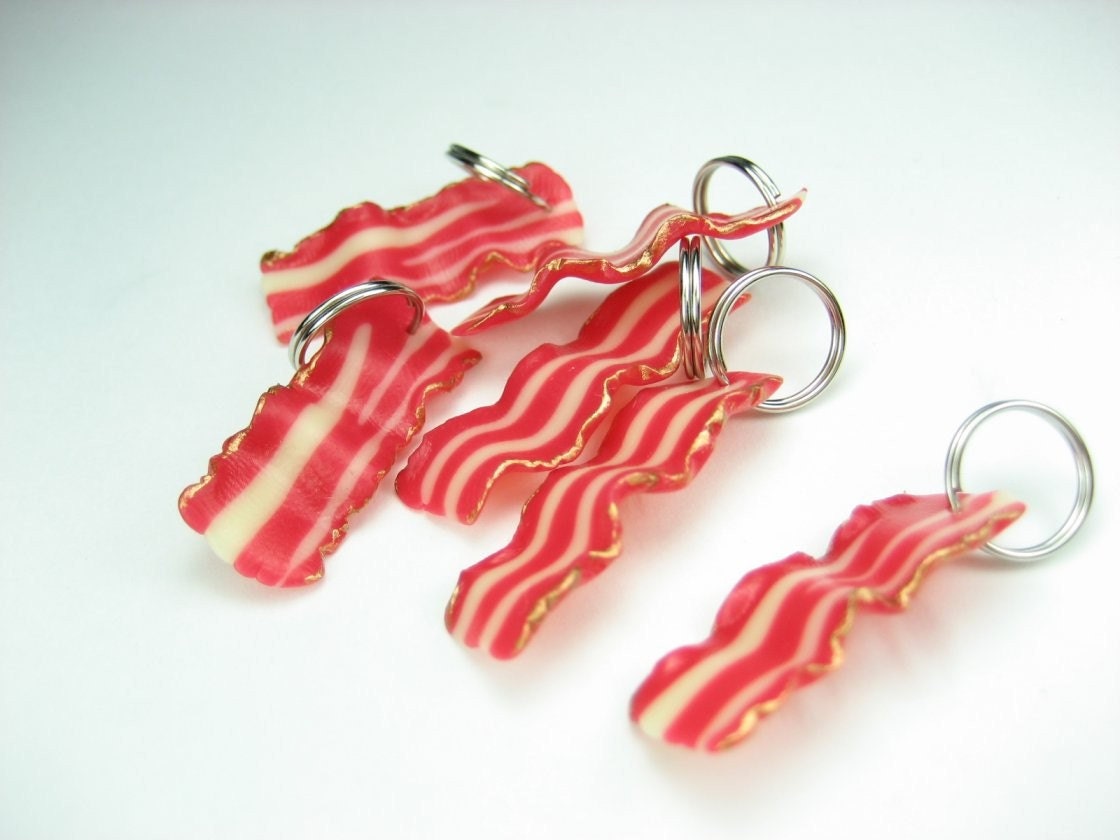 Bacon Strips Stitch Markers (set of 6)