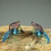 Lampwork Glass Aqua Blue Light Lavender Hummingbird Beads