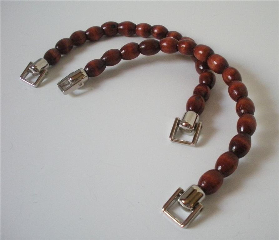 Brown Beaded Purse Handles- Set of 2