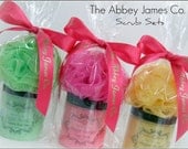 Abbey James Skin Softening Sugar Scrub Gift Set, spa party gift, gift basket, party favor