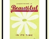 Everything Is Beautiful word art - daisy flower fine art print