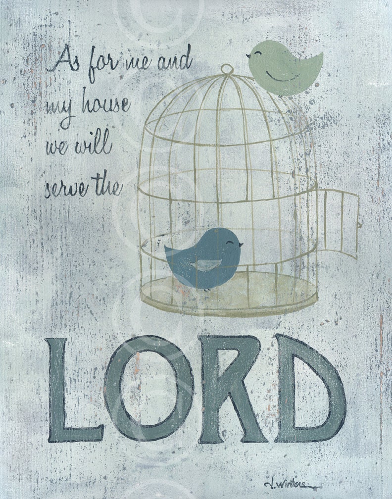 Serve the Lord - vintage style art print