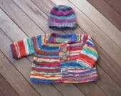 Knitting Pattern- Chunky Top Down Baby Jacket and Hat