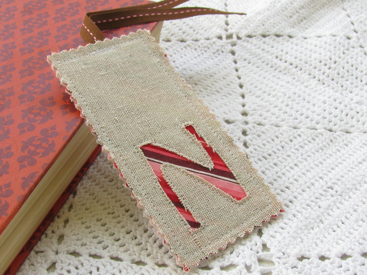 Monogrammed Bookmark  - Initial N - Letter n