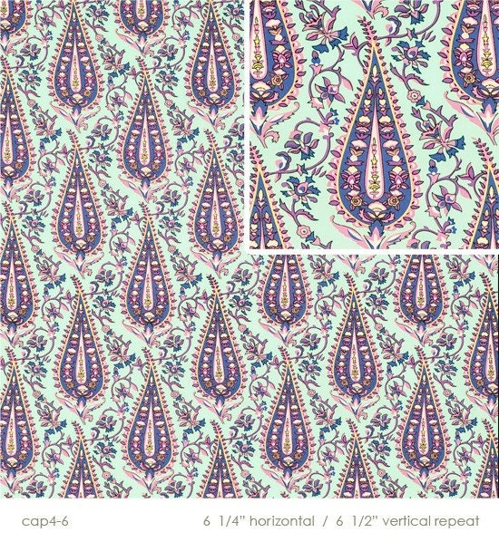 LAST 48 inches - Mint Amy Butler Love Cypress Paisley AB47