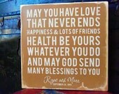 Personalized Wood Sign -  Irish Wedding Blessing Wall Decor