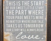 Typography Wood Sign- - Our Sweet Little Story Wall Decor