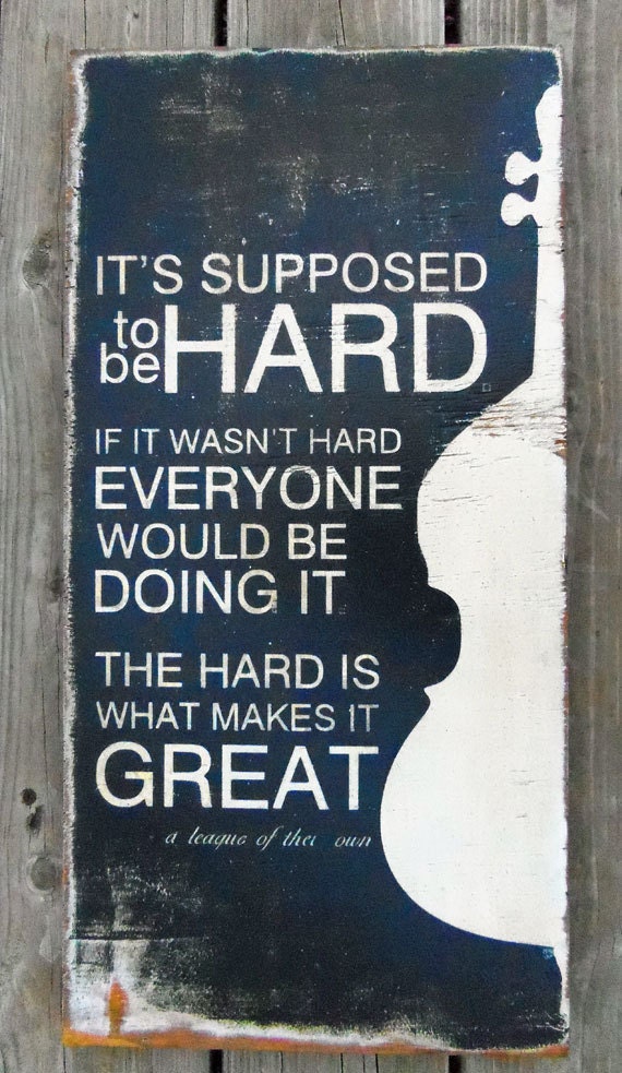 Typography Wood Sign- It's Supposed To Be Hard Wall Decor
