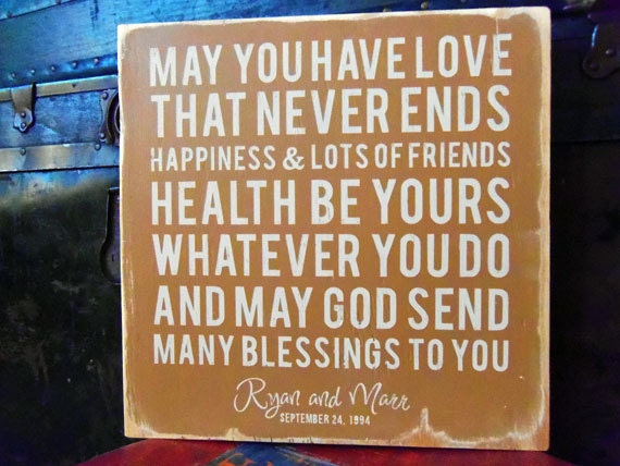Personalized Wood Sign -  Irish Wedding Blessing Wall Decor