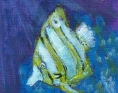 Butterfly Fish ACEO - Original Acrylic Painting