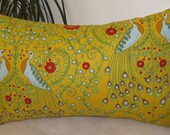 Decorative Throw Pillow Cover 12"x20" - Peacocks in Garden Pillowcase - Lumbar Pillow Cover
