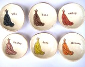 Bridesmaid Gift Dishes Set of Six (6) Dish Set No. 1