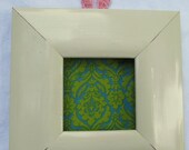 DARLING DAMASK framed corkboard, bulletin board, wall hanging with antique hand crochet lace detailing