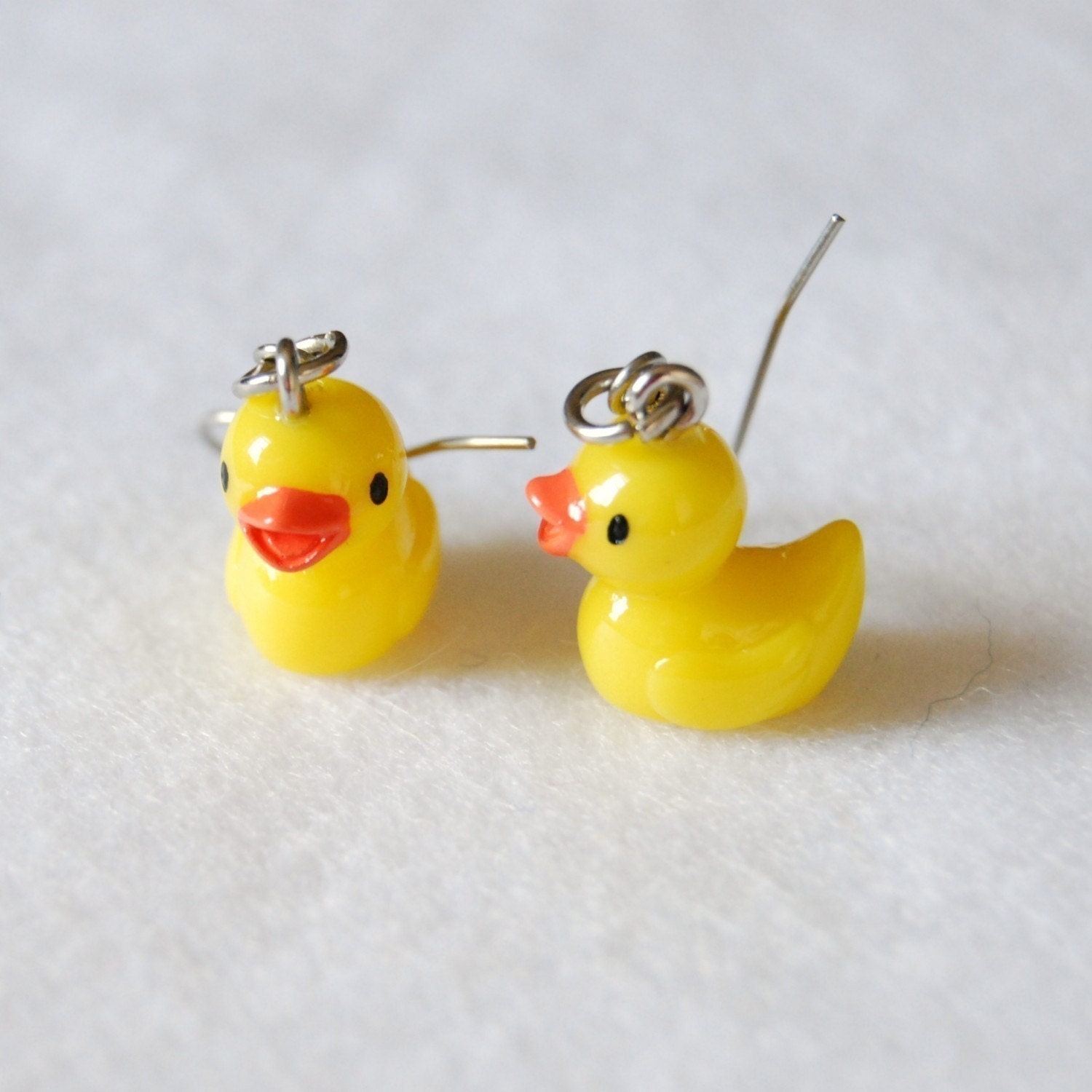 non-rubber rubber ducky earrings