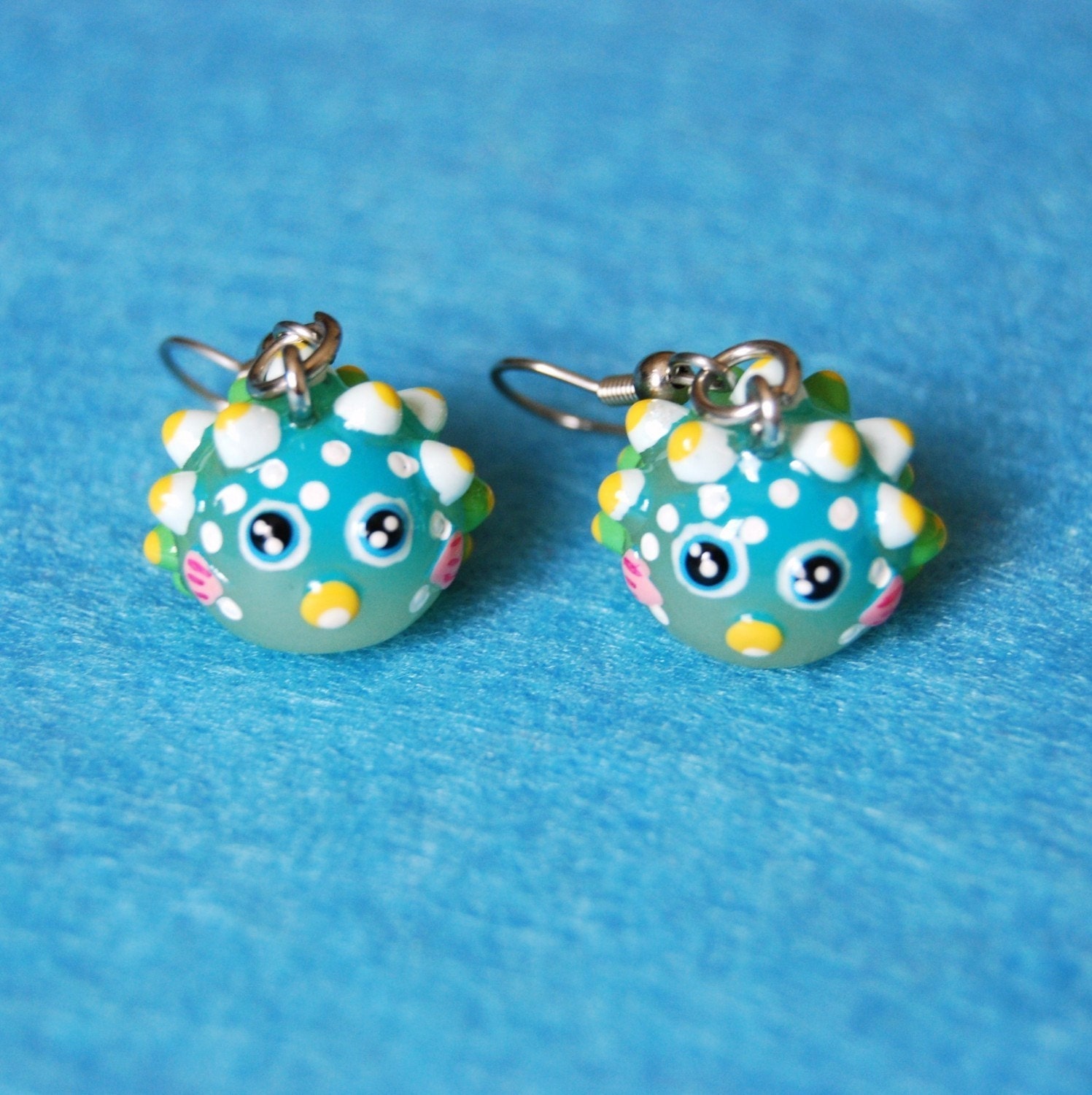 puffer fish earrings