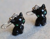black cat earrings
